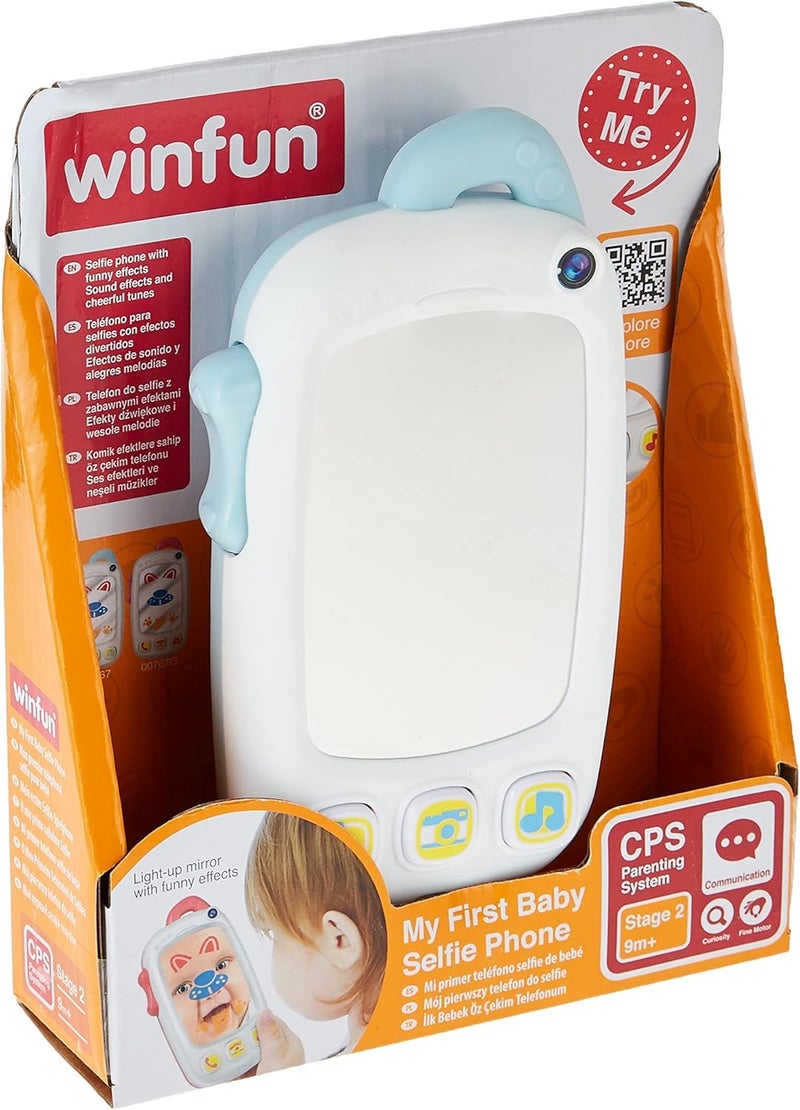 Winfun My First Baby Selfie Phone | Interactive Toy with Camera Sounds, Music, Light-Up Buttons & Learning Play | Light-Up Mirror Toy with Camera Effects, Sounds & Tunes | For Toddler Ages 9 Months+ - Image 3